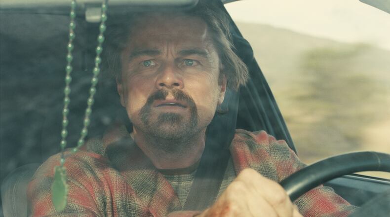 This image released by Warner Bros. Pictures shows Leonardo DiCaprio in a scene from "One Battle After Another." (Warner Bros. Pictures via AP)