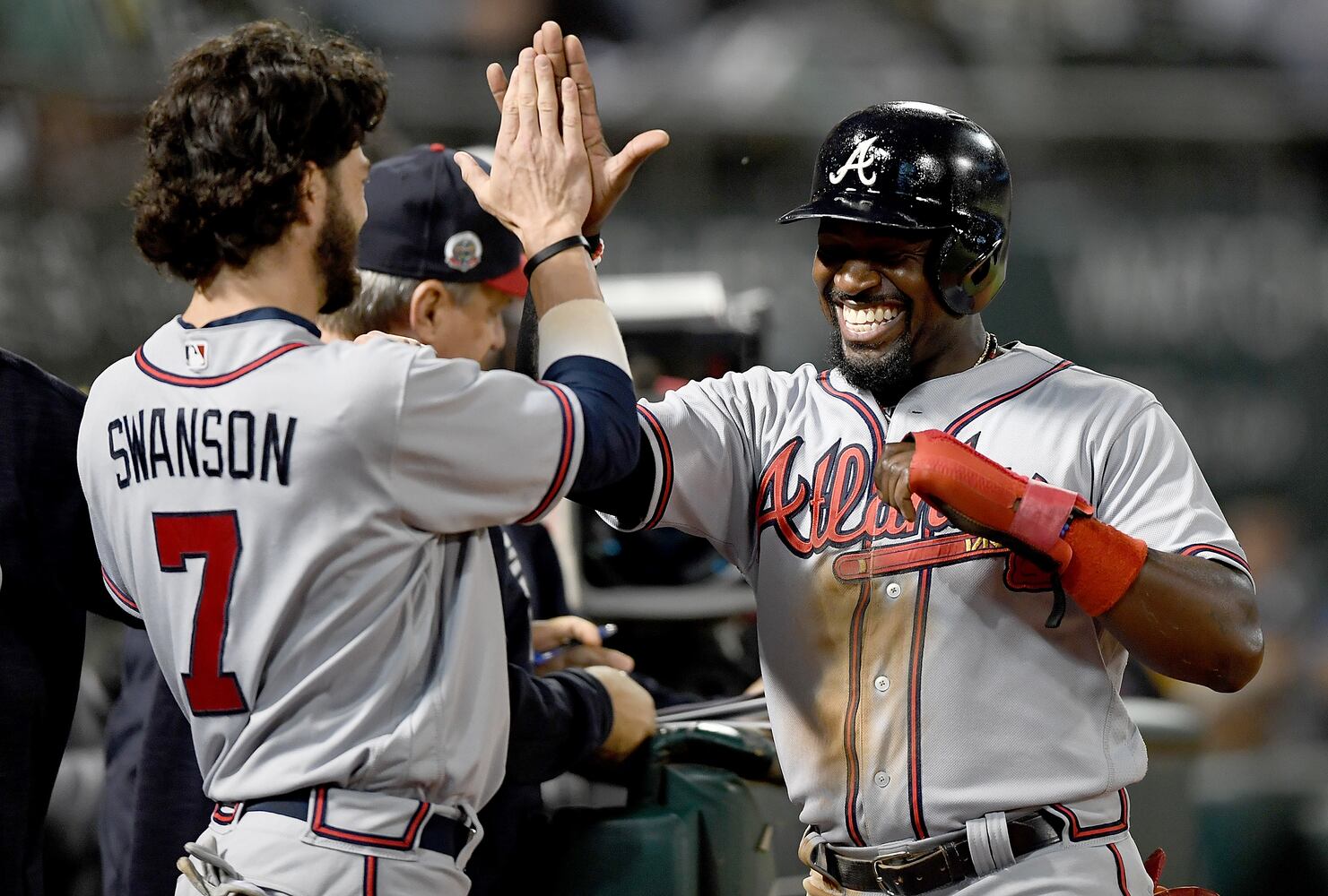 Photos: Braves’ Mike Foltynewicz dominates A’s, just misses no-hitter