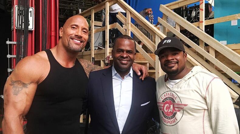 The Rock posted this photo of himself with Atlanta Mayor Kasim Reed and Fast 8 director F. Gary Gray on Instagram while the movie was filming in Atlanta.