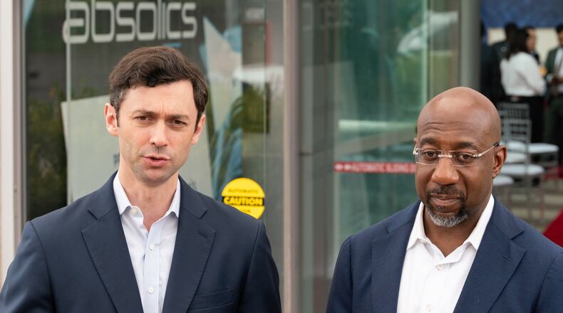Georgia U.S. Sens. Jon Ossoff and Raphael Warnock.