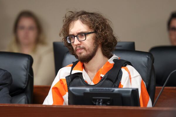 Patrick Crusius attends a sentencing hearing with Judge Sam Medrano in the 409th district Commissioners Courtroom at the Enrique Moreno County Courthosue during in El Paso, Texas, April 21, 2025. (Ruben R. Ramirez/Pool Photo via AP)