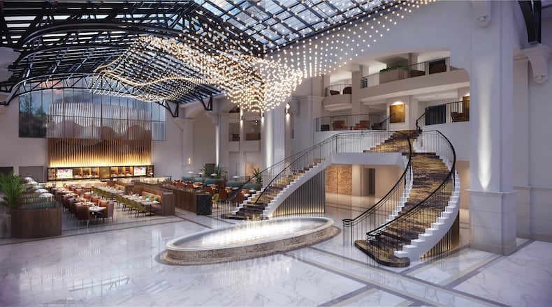 An artist’s rendering of changes to the atrium at Chateau Elan. (Special to the AJC)