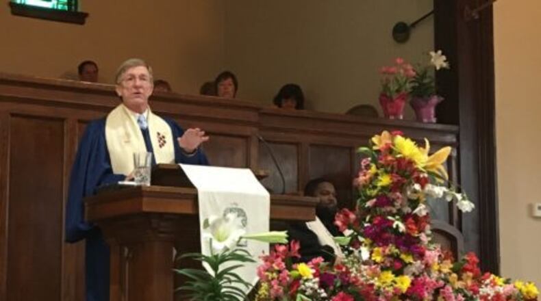 The Rev. Nibs Stroupe who is retiring after 34 years as pastor at Oakhurst Presbyterian Church once wrote that Oakhurst draws “people from the most divergent backgrounds - middle class professionals, blue-collar and pink-collar workers, welfare recipients, old, young, and very young, black, white, Asian, gay and straight.” Courtesy of Oakhurst Presbyterian Church