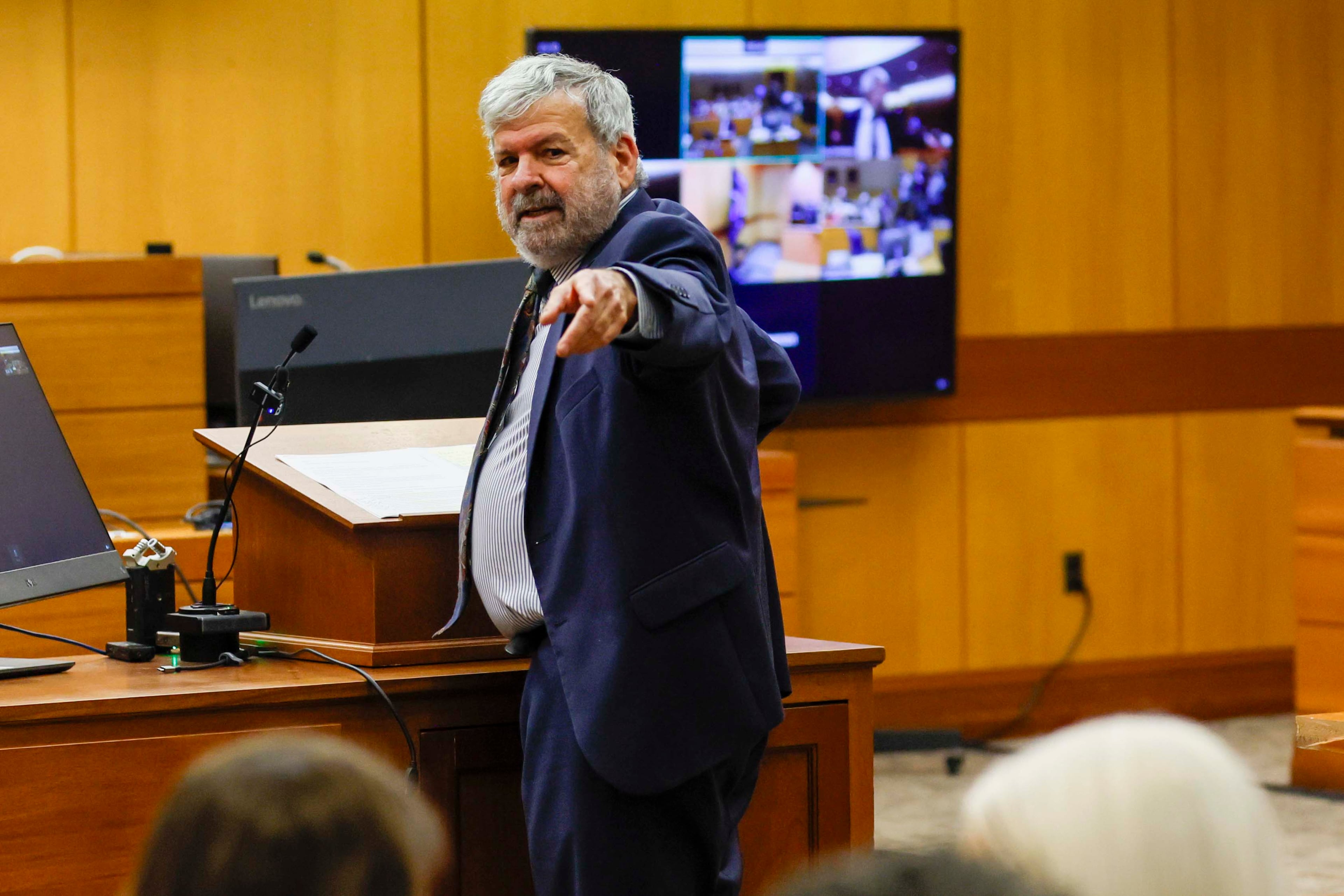 Attorney Don Samuel represented the Fulton County Board of Commissioners. (Miguel Martinez/AJC)