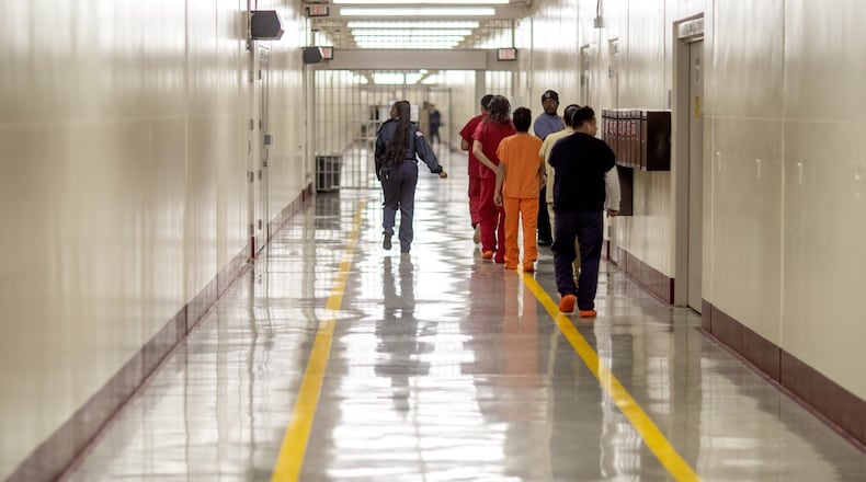 A Guatemalan man who was held at Stewart Detention Center in South Georgia died Sunday, according to U.S. Immigration and Customs Enforcement, which identified his preliminary cause of death as complications from COVID-19. (AP Photo/David Goldman)