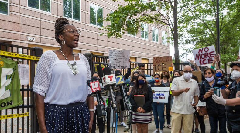 Dawn Wooten, a licensed practical nurse and whistleblower who has worked at the Irwin County Detention Center, details some of her complaints about conditions at the facility in Ocilla. Jenni Girtman for The Atlanta Journal-Constitution