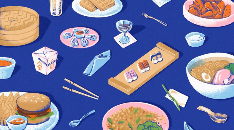 Explore the AJC's expert guides to Atlanta’s restaurants, bars, farmers markets and more. (Illustration: Elaine Cox for the AJC)