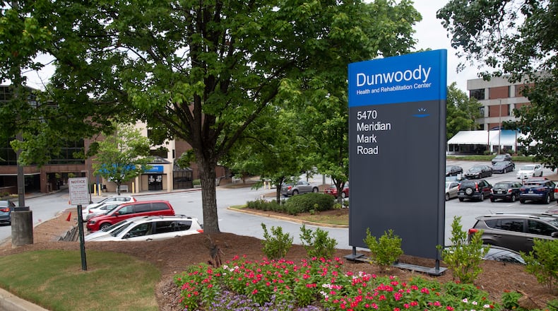The Dunwoody Health and Rehabilitation Center, located on Meridian Mark Rd. in Atlanta, is part of the SavaSeniorCare nursing home chain. STEVE SCHAEFER FOR THE ATLANTA JOURNAL-CONSTITUTION