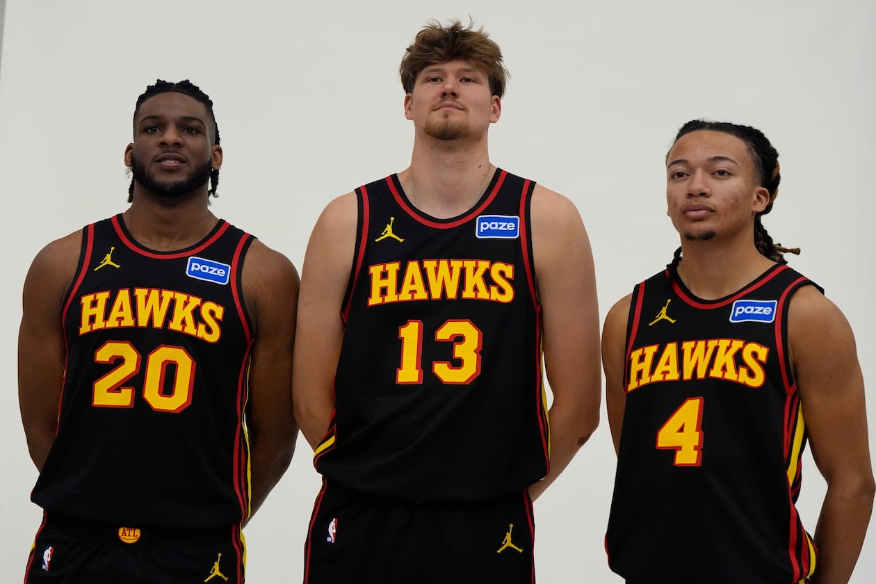 Zuby Ejiofor (from left), Henri Veesaar and Kingston Flemings will find out during Summer League how they stack up against experienced NBA players. (Mike Stewart/AP)