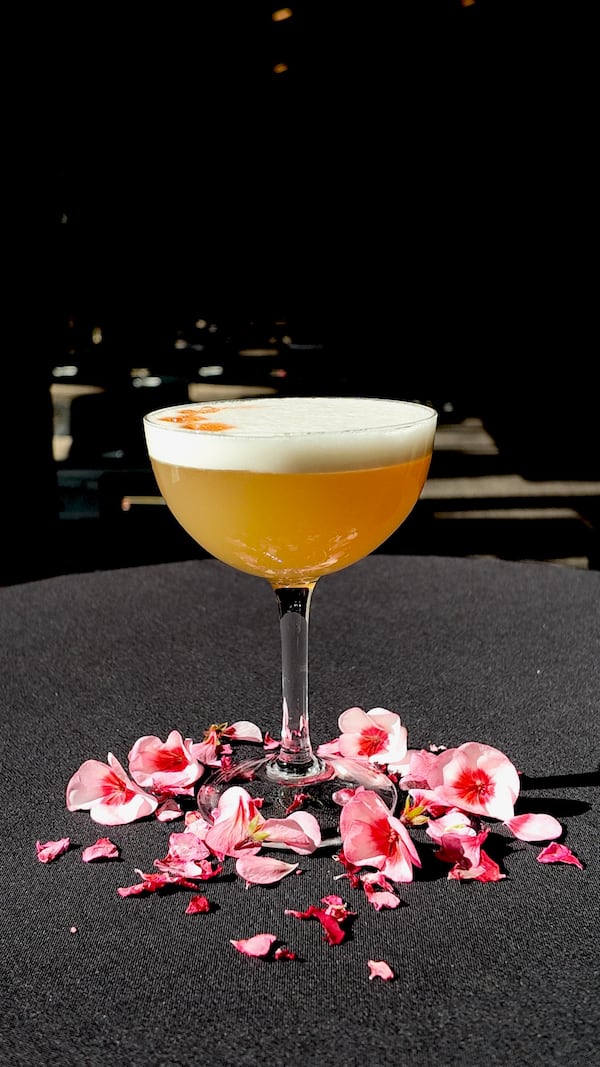 Sakura Whisky Sour, using Japanese whisky and sakura syrup, is just one of the offerings on the menu of cherry blossom-inspired cocktails at Nakato. (Courtesy of Nakato)