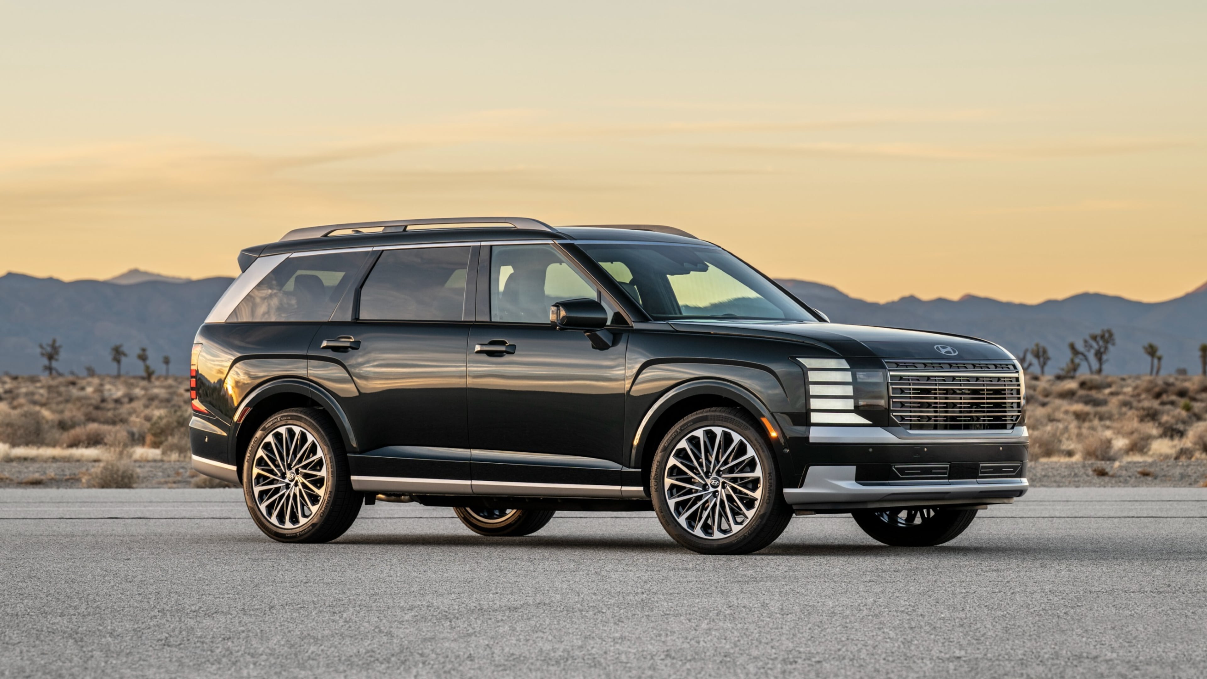This photo provided by Hyundai shows the 2026 Hyundai Palisade. The three-row SUV was redesigned for 2026 with new style, two new engines and upgraded tech. (Courtesy of Hyundai Motor America via AP)