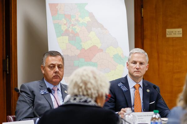 Senate Majority Leader Steve Gooch (left), R-Dahlonega, and Sen. John F. Kennedy, R-Macon, are running for lieutenant governor.
