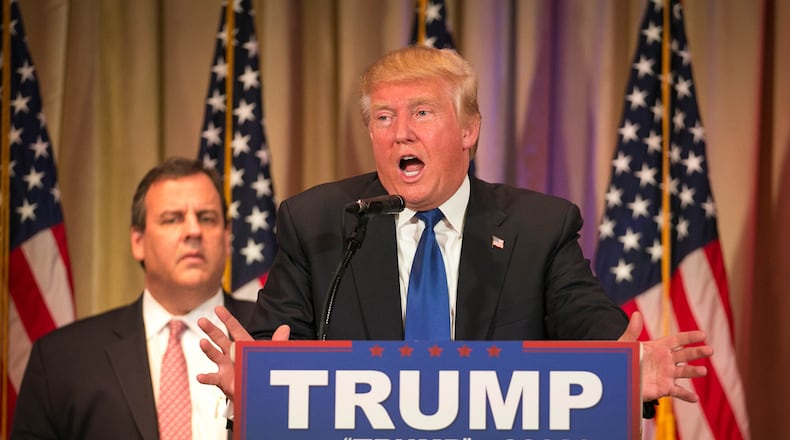 Donald J. Trump Super Tuesday Press Conference at Mar-A-Lago in Palm Beach, Florida on March 1, 2016. (Allen Eyestone / The Palm Beach Post)