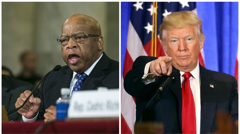 Rep. John Lewis and President-elect Donald Trump. AP file.