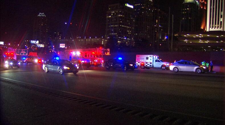 Just before midnight, a southbound minivan hit the pedestrian near the 17th Street Bridge, police said. (Credit: Channel 2 Action News)