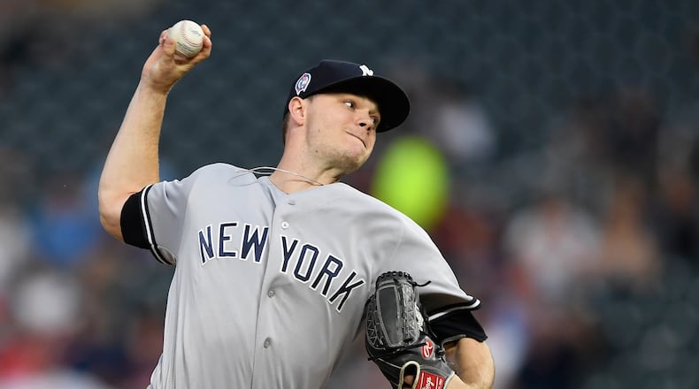 MINNEAPOLIS, MN - SEPTEMBER 11: Sonny Gray #55 of the New York Yankees delivers a pitch against the Minnesota Twins during the first inning of the game on September 11, 2018 at Target Field in Minneapolis, Minnesota. (Photo by Hannah Foslien/Getty Images)