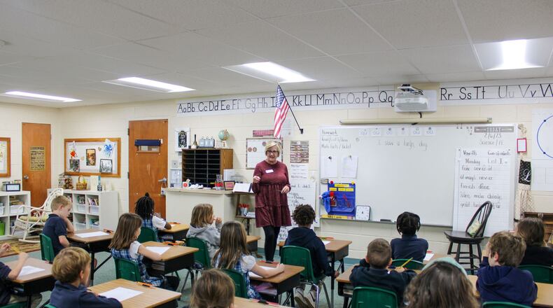 The head of Atlanta Classical Academy, an Atlanta charter school, says recruiting and keeping top teachers requires clearly defining a school's mission and adhering to it. This is a photo of a first grade classroom at the school in northeast Atlanta.