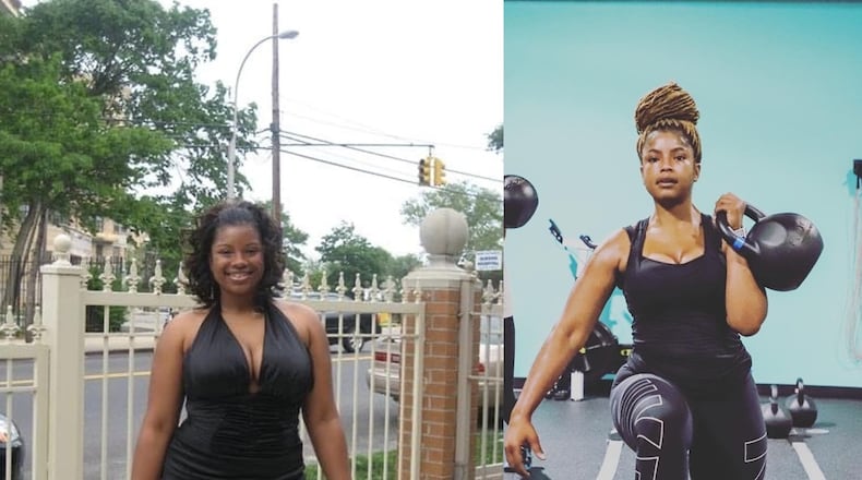 In the photo on the left, taken in 2009, LaShell Estes weighed 202 pounds. In the photo on the right, taken this year, she weighed 148 pounds. (Photos contributed by LaShell Estes)