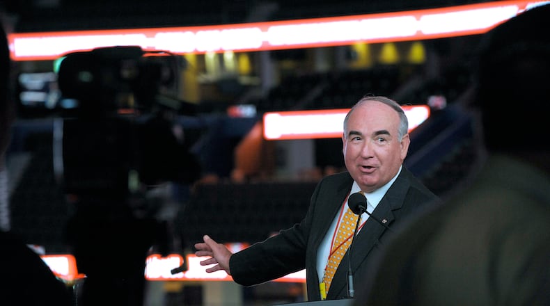 Republican National Convention chairman Alec Poitevint gestures towards the arena behind him during a 2012 press conference in Tampa, Fla. Paul Videla/Bradenton Herald/MCT