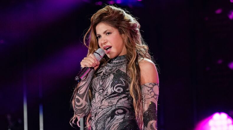 FILE - Shakira performs during the Global Citizen Festival in New York on Sept. 27, 2025. (Photo by Charles Sykes/Invision/AP, File)