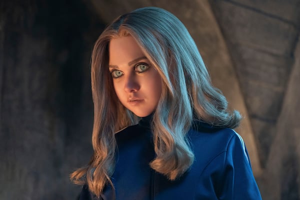 This image released by Universal Pictures shows a scene from "M3gan 2.0." (Geoffrey Short/Universal Pictures via AP)
