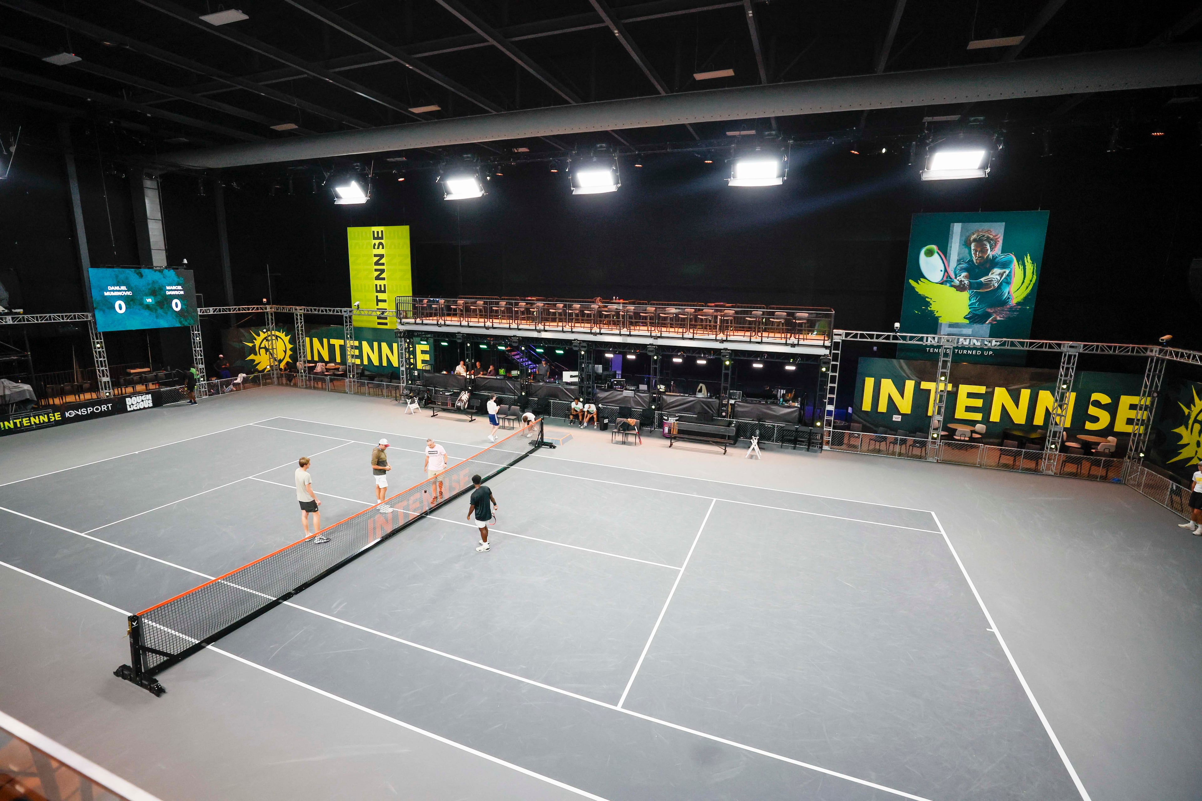 The Intennse pace of play is faster — matches are condensed into just three 10-minute sprints with 2-minute breaks. (Miguel Martinez/AJC)