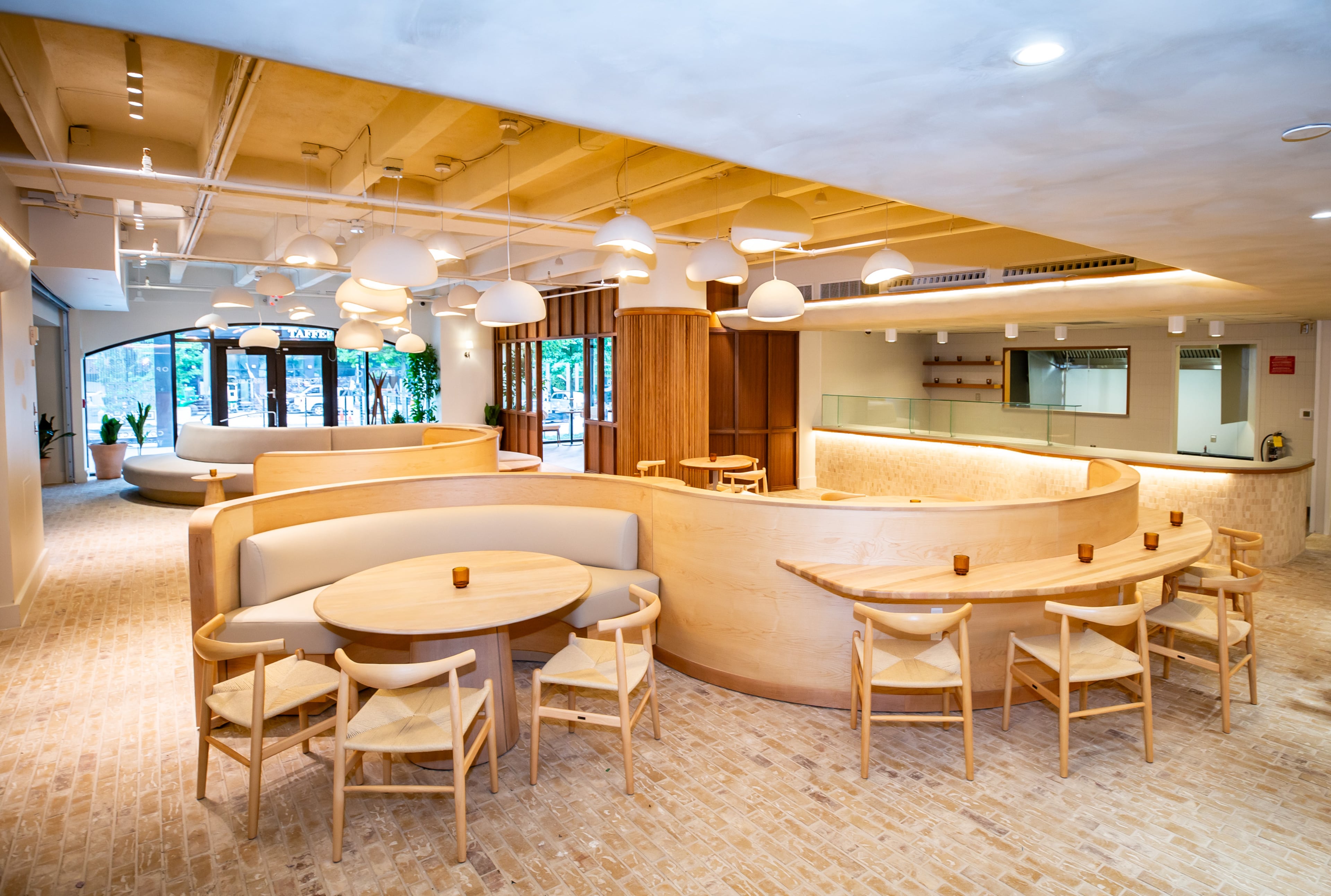 The Peacherie and Brasserie Lundi open in a Midtown office building this month. (Courtesy of the Peacherie and Brasserie Lundi)