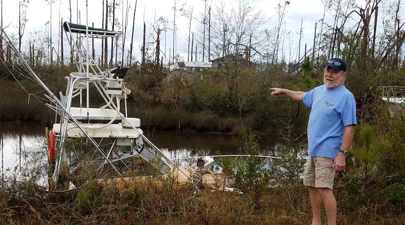 Capt. Tom Adams lost his main fishing boat, the Nauti-Dogg, in Hurricane Michael. He thought he was moving it to safety several miles from the ocean. It didn’t help. CONTRIBUTED BY PAMELA D. SYMONETTE