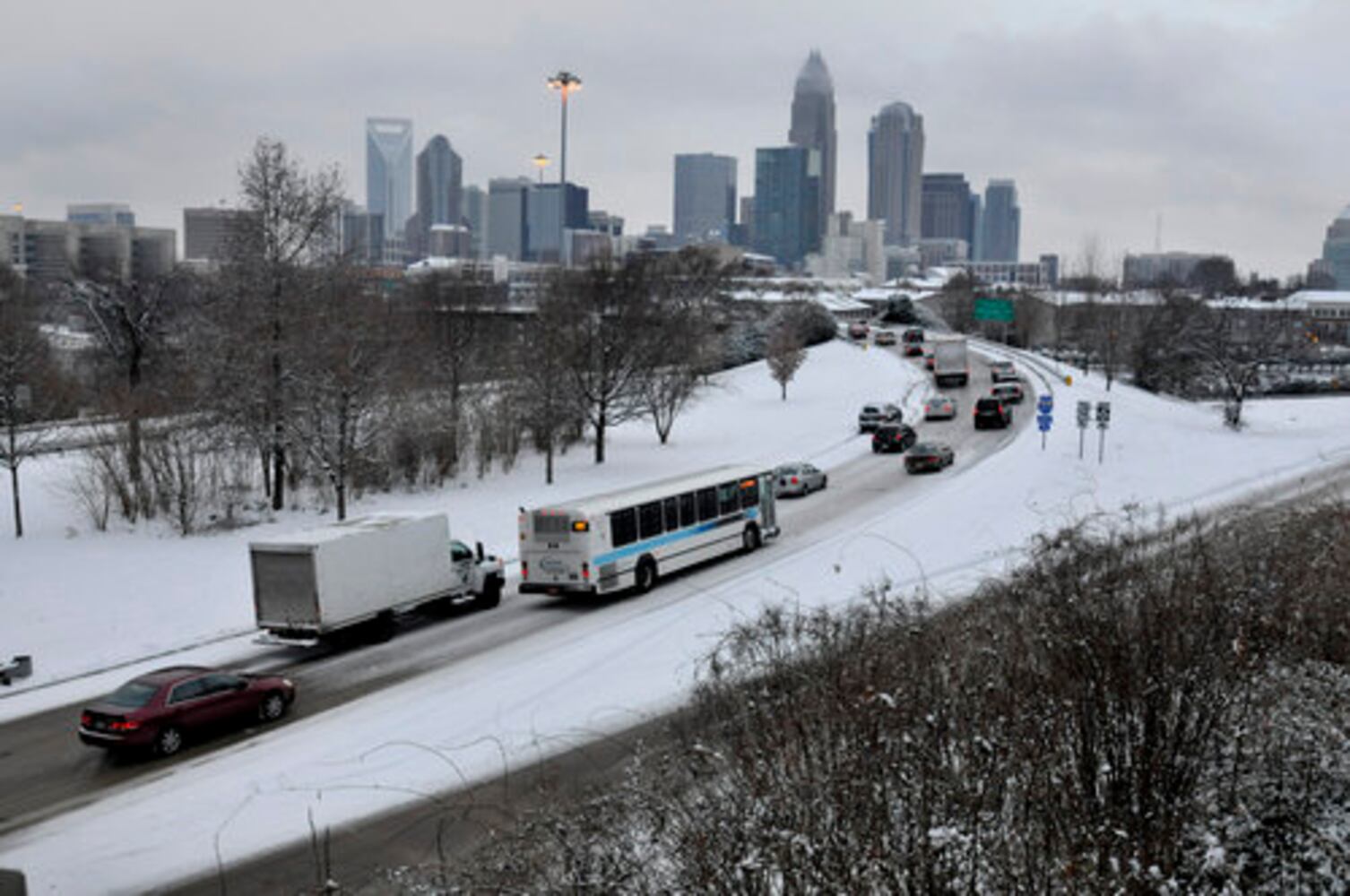 Snow, ice coat the South
