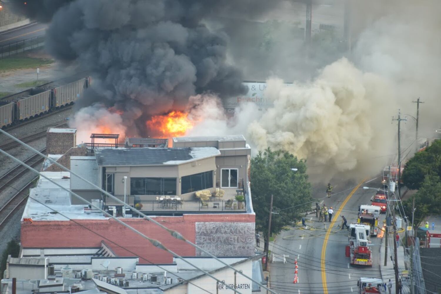 Business burns in downtown Atlanta