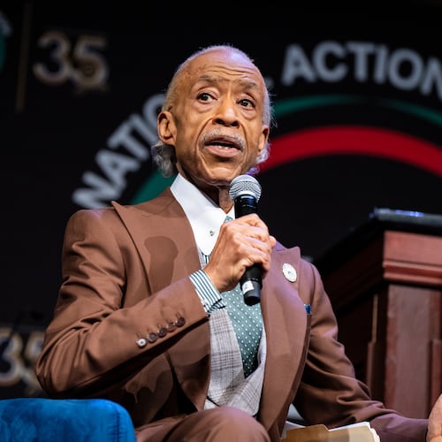 Reverend Al Sharpton speaks during the National Action Network (NAN) Convention in New York, Wednesday, April 8, 2026. (AP Photo/Angelina Katsanis)