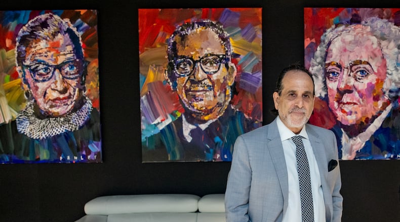Attorney Drew Findling in the Findling Law Firm lobby in Buckhead on Wednesday, March 29, 2023. (Jenni Girtman for The Atlanta Journal-Constitution)