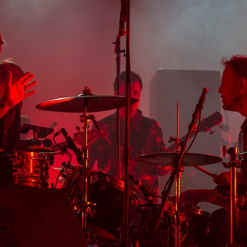 LCD Soundsystem performs during the Shaky Knees Music Festival in Atlanta, Georgia. (DAVID BARNES / DAVID.BARNES@AJC.COM)
