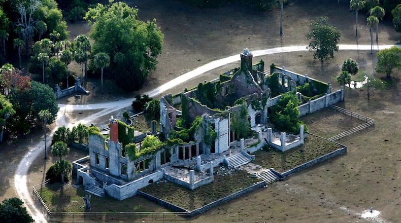 070525 Cumberland Island --THE HUMAN FOOTPRINT--For thousands of years people have lived on Cumberland Island, but never in such numbers to permanently alter the character of the landscape. Revolutionary War hero Gen. Nathanial Greene purchased land on Cumberland Island in 1783. His widow, Catherine Greene, constructed a four-story tabby home she named Dungeness. In the 1890s, The Settlement was established for black workers. Thomas Carnegie, brother and partner of steel magnate Andrew Carnegie, began building, with his wife Lucy, on Dungeness's foundations in 1884. The ruins of this mansion are seen here on Friday, May 25, 2007. CURTIS COMPTON / ccompton@ajc.com