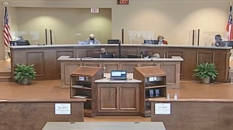 A scene from the Sept. 20 Board of Commissioners meeting.