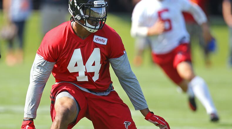 Batting fourth: Left fielder Vic Beasley. You need strength and power batting cleanup and the young defensive end has both. He may not cover a lot of ground in the outfield but center fielder Julio Jones has that covered.