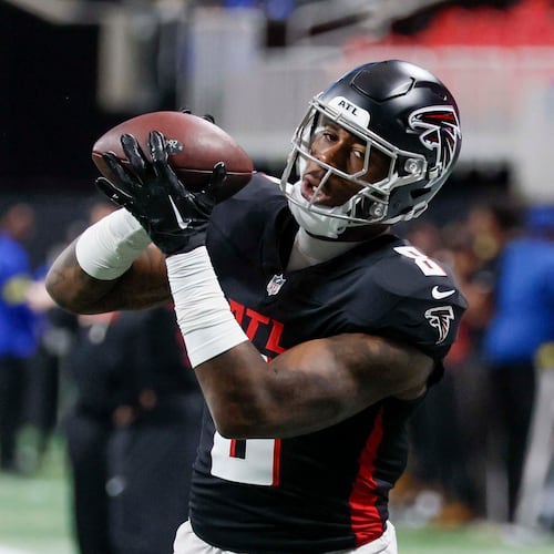 Atlanta Falcons tight end Kyle Pitts would have been eligible for free agency next week. (Miguel Martinez/AJC)