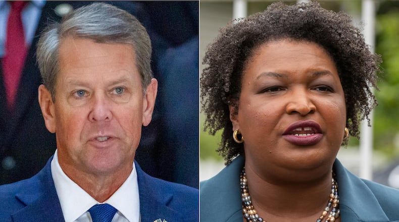 Republican Gov. Brian Kemp has been critical of federal spending as feeding what he calls "Abrams-Biden inflation” in a slam at his Democratic opponent, Stacey Abrams, and President Joe Biden. Meanwhile, he has spent billions of dollars in federal largesse on programs that could help his reelection efforts, even though he opposed the legislation that produced it. (staff photos)