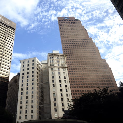 Georgia-Pacific Center (at right) is one of the most recognizable buildings in downtown Atlanta. (Bita Honarvar/AJC 2012)