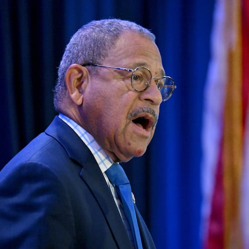 U.S. Rep. Sanford Bishop, pictured in 2024, holds one of the Democratic Party's last footholds outside metro Atlanta. Republicans could look to redraw his seat ahead of the 2028 election. (Hyosub Shin/AJC)