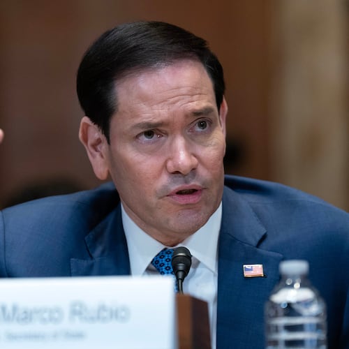 Secretary of State Marco Rubio testifies before the Senate Committee on Appropriations on Capitol Hill, Wednesday, June 3, 2026, in Washington. (AP Photo/Jose Luis Magana)