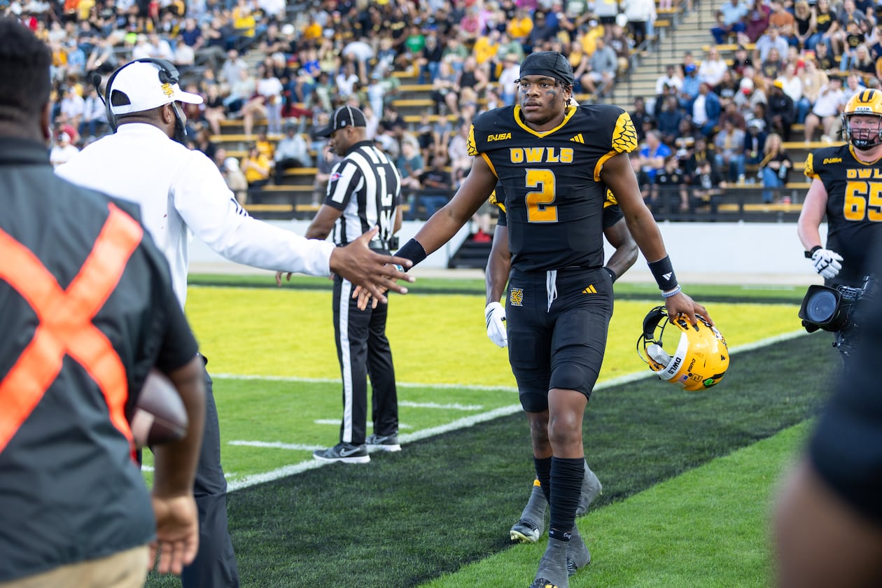Amari Odom threw for a school-record five touchdowns in Kennesaw State's win over Missouri State on Nov. 22, 2025, (Raegan Armstrong - Kennesaw State)