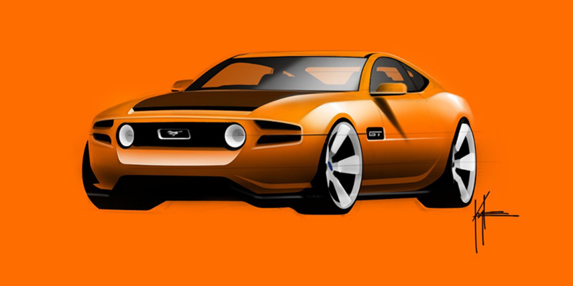 Sketches of Mustangs' changes from 2005-2014