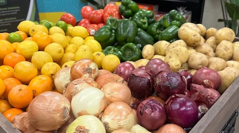 Fresh food is displayed inside the Little Bodega, a replica grocery store where every item is free. (Courtesy of We Love Buford Highway)