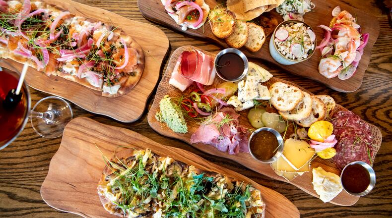 The heart of the menu at Bar (n) Booze (n) Bites in Dunwoody is shareable boards and flatbreads. (Mia Yakel for The Atlanta Journal-Constitution)