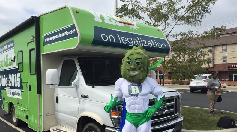 The campaign to legalize marijuana in Ohio is using a super hero mascot, Buddie, to help convince millennial voters on college campuses to turn out for Issue 3.