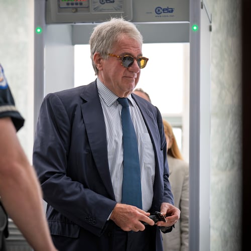 FILE - Leon Black, a billionaire who was close with Jeffrey Epstein, arrives for a closed-door interview with the House Oversight Committee at the Capitol in Washington, June 26, 2026. (AP Photo/J. Scott Applewhite, File)