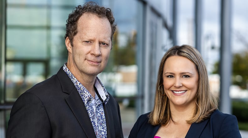 Tony Award-winning actor and Marietta native Shuler Hensley (left) has been named the new artistic director of City Springs Theatre, alongside the company's executive director Natalie DeLancey. Photo courtesy of Patrick Marcigliano.