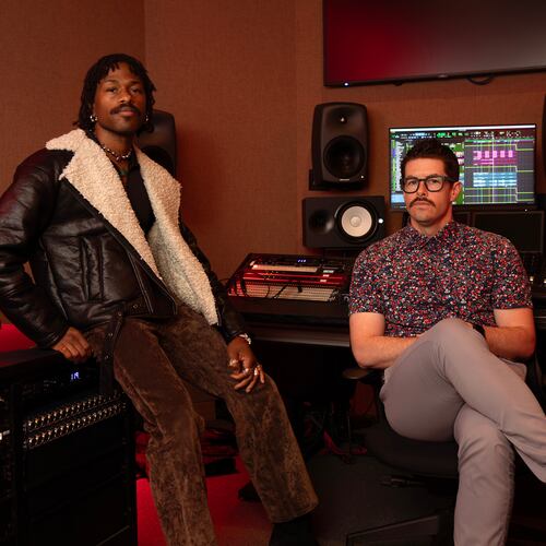 Duckwrth, left, and Andrew Law pose for a portrait at Amazon's studio 126 in Culver City, Calif on Monday, Dec. 29, 2025. (Photo by Rebecca Cabage/Invision/AP)