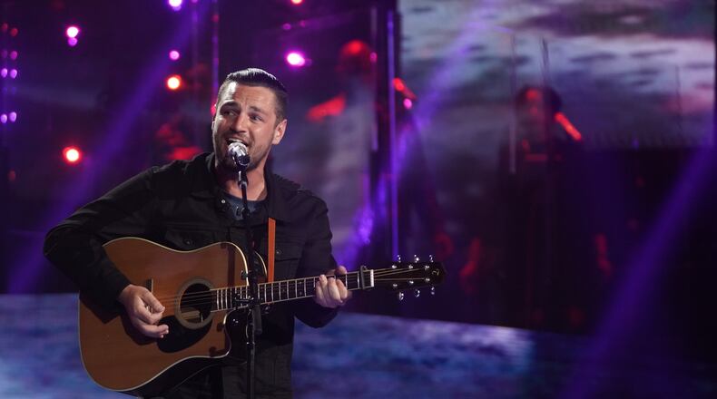 Chayce Beckham performing during "American Idol" airing Monday, April 5, 2021. (ABC/Eric McCandless)